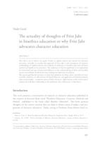 The actuality of thoughts of Fritz Jahr in bioethics education or why Fritz Jahr advocates character education