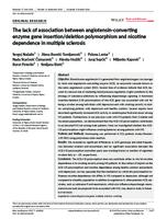 The lack of association between angiotensin-converting enzyme gene insertion/deletion polymorphism and nicotine dependence in multiple sclerosis