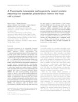 A Francisella tularensis pathogenicity island protein
 essential for bacterial proliferation within the host
 cell cytosol