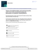 Values of vanillylmandelic acid and homovanillic acid in the urine as potential prognostic biomarkers in ischaemic stroke patients