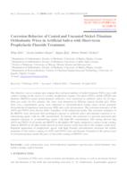 Corrosion Behavior of Coated and Uncoated Nickel-Titanium Orthodontic Wires in Artificial Saliva with Short-term Prophylactic Fluoride Treatment