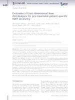  Evaluation of two-dimensional dose 
 distributions for pre-treatment patient-specific 
 IMRT dosimetry