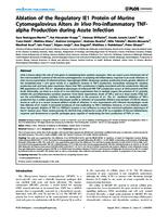 Ablation of the Regulatory IE1 Protein of Murine Cytomegalovirus Alters In Vivo Pro-inflammatory TNF-alpha Production during Acute Infection