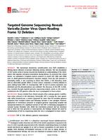 Targeted Genome Sequencing Reveals Varicella-Zoster Virus Open Reading Frame 12 Deletion