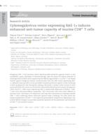 Cytomegalovirus vector expressing RAE-1γ induces enhanced anti-tumor capacity of murine CD8+ T cells