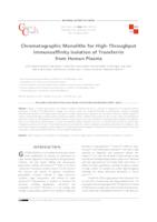 Chromatographic Monoliths for High-Throughput Immunoaffinity Isolation of Transferrin from Human Plasma