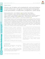 Chronic use of statins and acetylsalicylic acid and incidence of post‐endoscopic retrograde cholangiopancreatography acute pancreatitis: A multicenter, prospective, cohort study