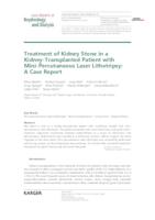 Treatment of Kidney Stone in a Kidney-Transplanted Patient with Mini-Percutaneous Laser Lithotripsy: A Case Report