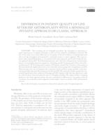 Difference in Patient Quality of Life after Hip Arthroplasty with a Minimally Invasive Approach or Classic Approach