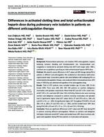 Differences in activated clotting time and total unfractionated heparin dose during pulmonary vein isolation in patients on different anticoagulation therapy