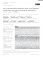 The characteristics and prognostic role of acute 
abdominal on-admission pain in acute pancreatitis: 
A prospective cohort analysis of 1432 cases