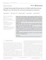 A single nucleotide polymorphism of DNA methyltransferase 3B gene is a risk factor for recurrent spontaneous abortion