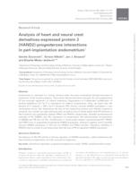 Analysis of heart and neural crest derivatives-
expressed protein 2 (HAND2)-progesterone 
interactions in peri-implantation endometrium