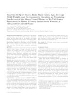 Baseline ICIQ-UI score, body mass index, age, average birth weight, and perineometry duration as promising predictors of the short-term efficacy of Er:YAG laser treatment in stress urinary incontinent women: A prospective cohort study