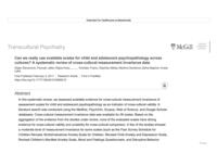 Can we really use available scales for child and adolescent psychopathology across cultures? A systematic review of cross-cultural measurement invariance data