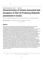 Characterization of Isolates Associated with 
Emergence of OXA-48-Producing Klebsiella 
pneumoniae in Croatia