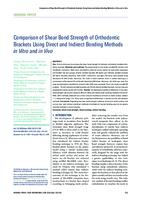 Comparison of shear bond strength of 
orthodontic brackets using direct and indirect 
bonding methods in vitro and in vivo