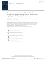 Comparison of Verisyse and Veriflex Phakic 
Intraocular Lenses for Treatment of Moderate to 
High Myopia 36 Months after Surgery