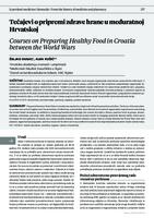 Courses on Preparing Healthy Food in Croatia between the World Wars