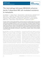 The macrophage tetraspan MS4A4A enhances dectin-1-dependent NK cell–mediated resistance to metastasis