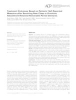 Treatment Outcomes Based on Patients’ Self- Reported Measures after Receiving New Clasp or Precision Attachment-Retained Removable Partial Dentures