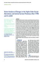 Vector Analysis of Changes in the Higher Order Ocular Aberrations and Central Corneal Thickness After T-PRK and Fs-LASIK