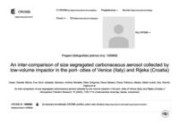 An inter-comparison of size segregated 
carbonaceous aerosol 
collected by low-volume impactor in the port-
cities of Venice (Italy) 
and Rijeka (Croatia)