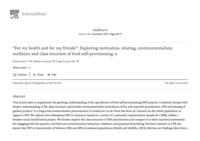 “For my health and for my friends”: exploring motivation, sharing, environmentalism, resilience and class structure of food self-provisioning