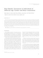 Bone Quality Assessment in Individuals of Different Age, Gender and Body Constitution