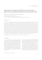 Starvation as Cause of Death in the Croatian Quarnero and Hinterland between 1816 and 1825