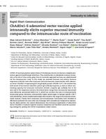 ChAdOx1‐S adenoviral vector vaccine applied intranasally elicits superior mucosal immunity compared to the intramuscular route of vaccination