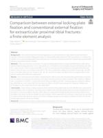 Comparison between external locking plate fixation and conventional external fixation for extraarticular proximal tibial fractures: a finite element analysis