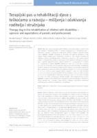 Terapijski pas u rehabilitaciji djece s teškoćama u razvoju – mišljenja i očekivanja roditelja i stručnjaka