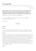 Upper-lower limb and breathing exercise program for improving sleep quality and psychological status in multiple sclerosis: a pilot randomized controlled trial