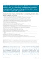 Univariable associations between a history of incarceration and HIV and HCV prevalence among people who inject drugs across 17 countries in Europe 2006 to 2020 - is the precautionary principle applicable?