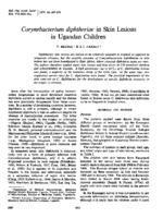 Corynebacterium diphtheriae in Skin Lesions
 in Ugandan Children