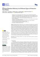 Bacteria filtration efficiency for different types of protective face masks