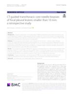 CT-guided transthoracic core needle biopsies of focal pleural lesions smaller than 10 mm: a retrospective study