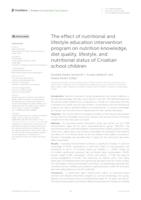 The effect of nutritional and lifestyle education intervention program on nutrition knowledge, diet quality, lifestyle, and nutritional status of Croatian school children