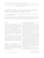 Attitudes to feedback with drug utilisation 90%(DU90%) profiles among prescribers in Rijeka, Croatia