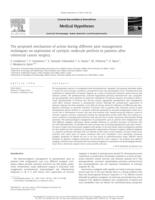 The proposed mechanism of action during different pain management techniques on expression of cytolytic molecule perforin in patients after colorectal cancer surgery