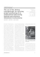 The use of the "Airtraq Laryngoscope" for securing proper positioning of an endotracheal tube during bedside percutaneous dilatational tracheostomy