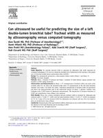 Can ultrasound be useful for predicting the size of a left double-lumen bronchial tube? Tracheal width as measured by ultrasonography versus computed tomography