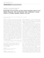 Applicability of the Australian and New Zealand Paediatric Intensive Care Registry diagnostic codes and Paediatric Index of Mortality 2 scoring system in a Croatian paediatric intensive care unit