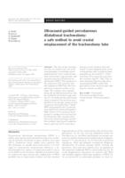 Ultrasound-guided percutaneous dilatational tracheostomy: a safe method to avoid cranial misplacement of the tracheostomy tube