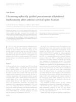 Ultrasonographically guided percutaneous dilatational tracheostomy after anterior cervical spine fixation