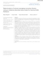 Determination of volume averaging correction factors using an elliptical absorbed dose model for Gamma Knife Perfexion