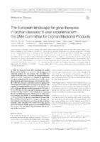 The European landscape for gene therapies in orphan diseases: 6-year experience with the EMA Committee for Orphan Medicinal Products