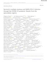 Survival in multiple myeloma and SARS‐COV‐2 infection through the COVID‐19 pandemic: Results from the epicovideha registry