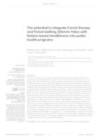 The potential to integrate Forest therapy and Forest bathing (Shinrin-Yoku) with Nature-based mindfulness into public health programs